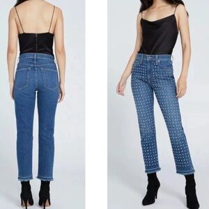ALICE + OLIVIA Amazing High Rise Slim Girlfriend jeans in Homebound Wash